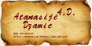 Atanasije Džamić vizit kartica